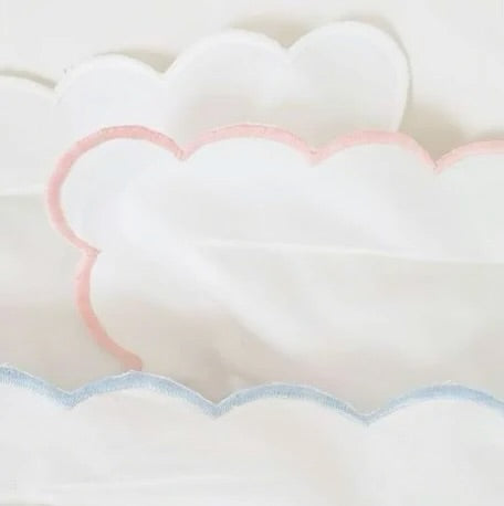 White Scalloped Monogrammed Baby Pillow