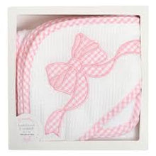 Load image into Gallery viewer, Pink Bow Appliqué Hooded Towel Set