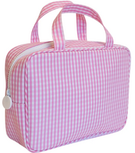 Load image into Gallery viewer, Pink Gingham Carry On Toiletry Case