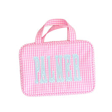 Load image into Gallery viewer, Pink Gingham Carry On Toiletry Cas