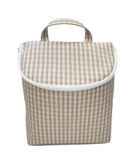 Load image into Gallery viewer, Gingham Khaki Take Away Lunch Bag