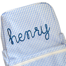 Load image into Gallery viewer, Sky Blue Gingham Backpack