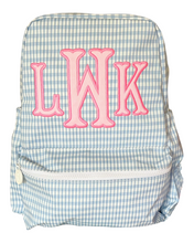 Load image into Gallery viewer, Mist Blue Gingham Backpack