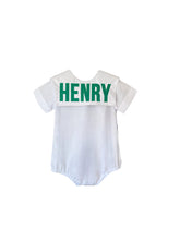 Load image into Gallery viewer, Boy White Bubble with Square Collar w/white trim